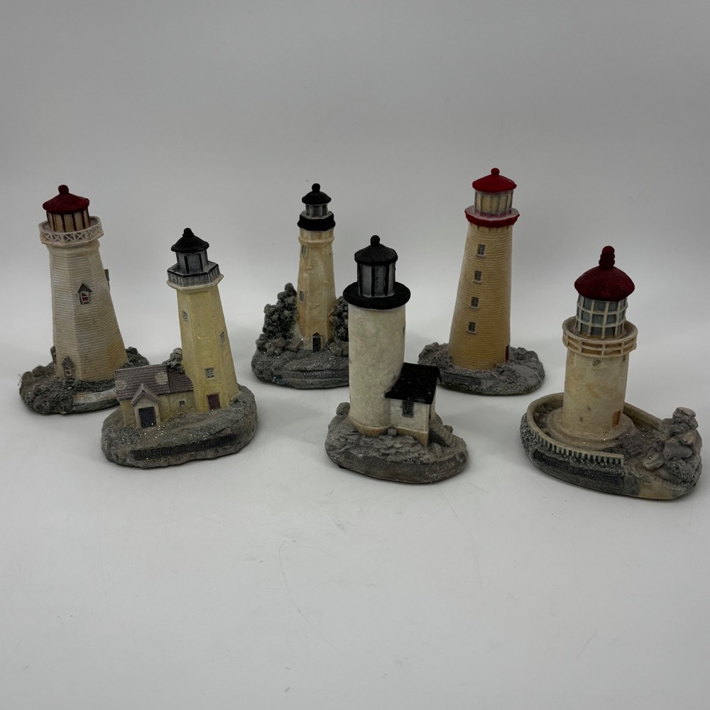 Ks Collection Lighthouse Series Figurines Set of 6 Nautical Decor Miniatures